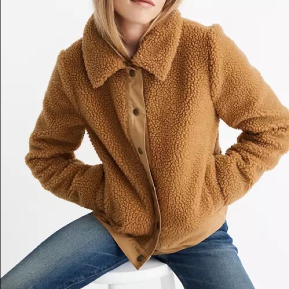 Madewell Caramel Brown Sherpa Jacket